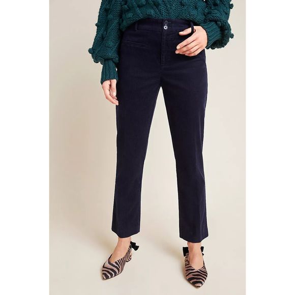 NWT Anthropologie The Essential Corduroy Cropped Flare Trousers Size 2. A42 - Picture 2 of 11